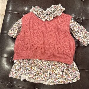 Primark Pink Knit Vest with Floral Dress